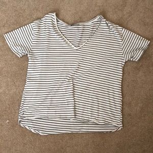 Zara navy and white v neck